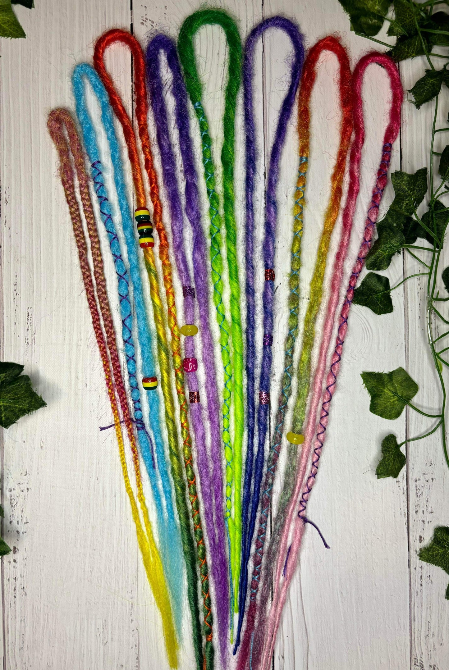 Set of 8, 45-57cm Rainbow Synthetic Extensions