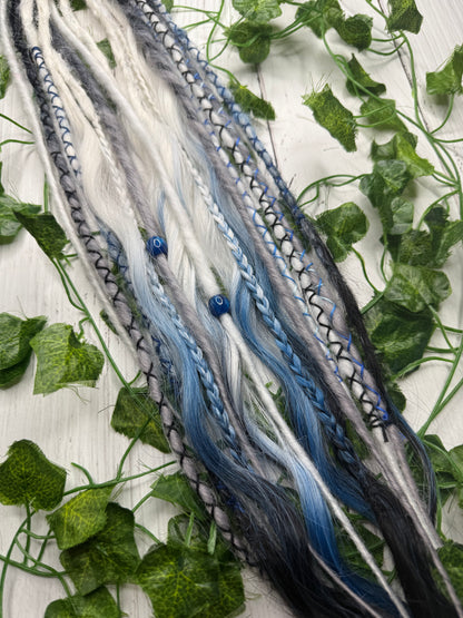 Set of 8, 53-66cm Midnight Ice Blend Mixed Texture Synthetic Extensions