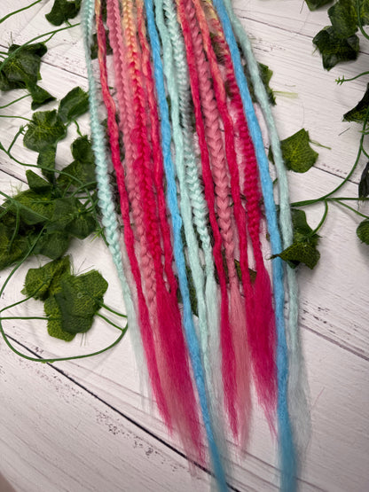 Set of 7, 53-63cm Candy Blaze Mixed Texture Synthetic Extensions