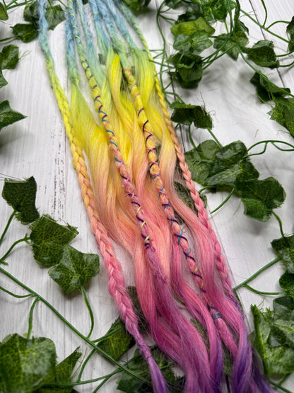 Set of 4, Pastel Pop Blend Mixed Texture Synthetic Extensions