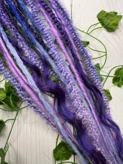 Set of 8, 58-68cm Lavender Field Blend Mixed Texture Synthetic Extensions