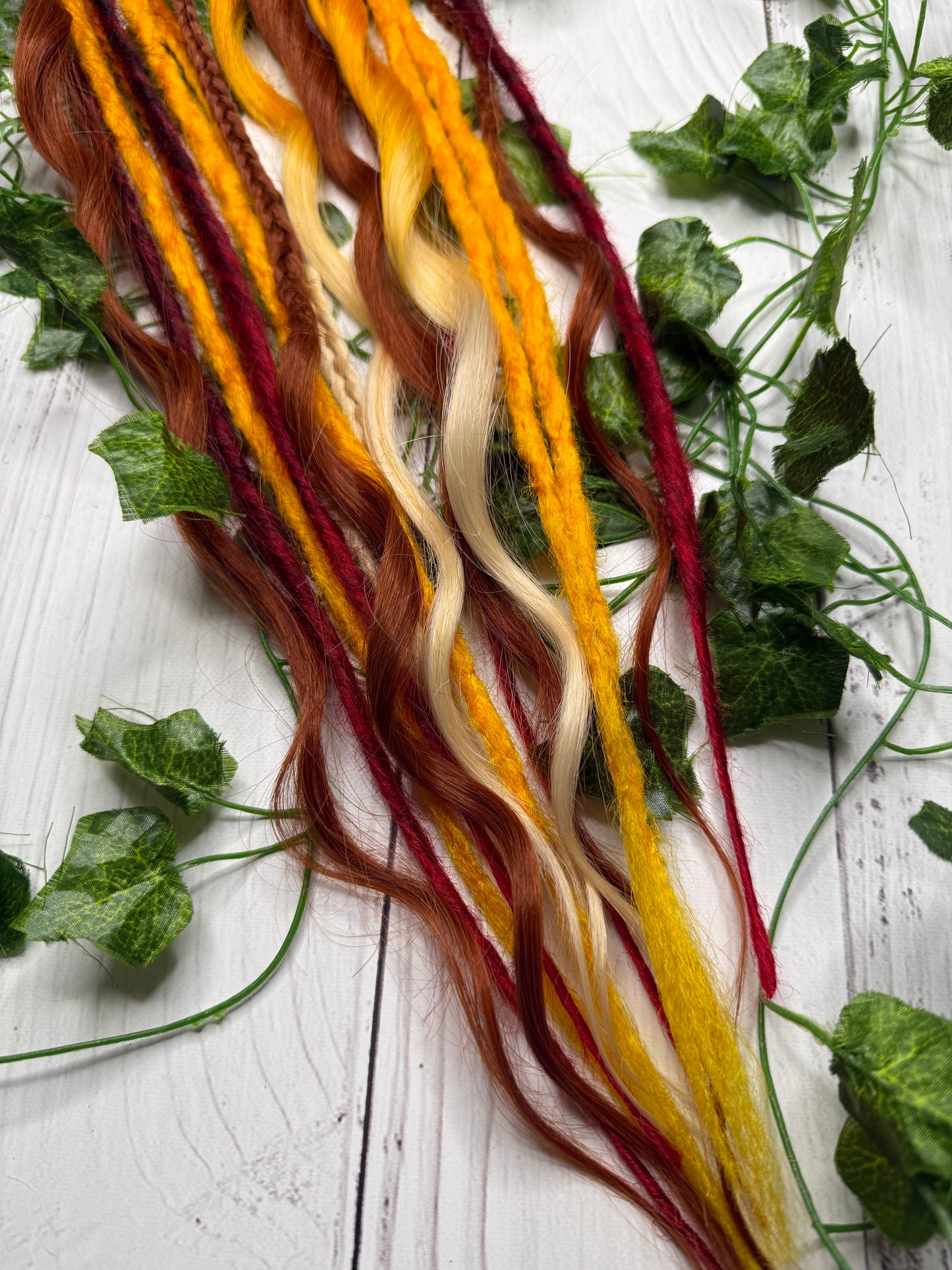 Set of 8, 59-66cm Summery Blend Mixed Texture Synthetic Extensions