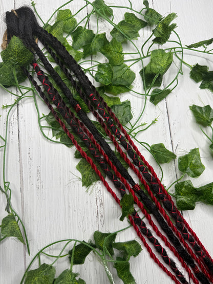 Set of 7, 59-62cm Red & Black Synthetic Extensions (only available for online purchase)