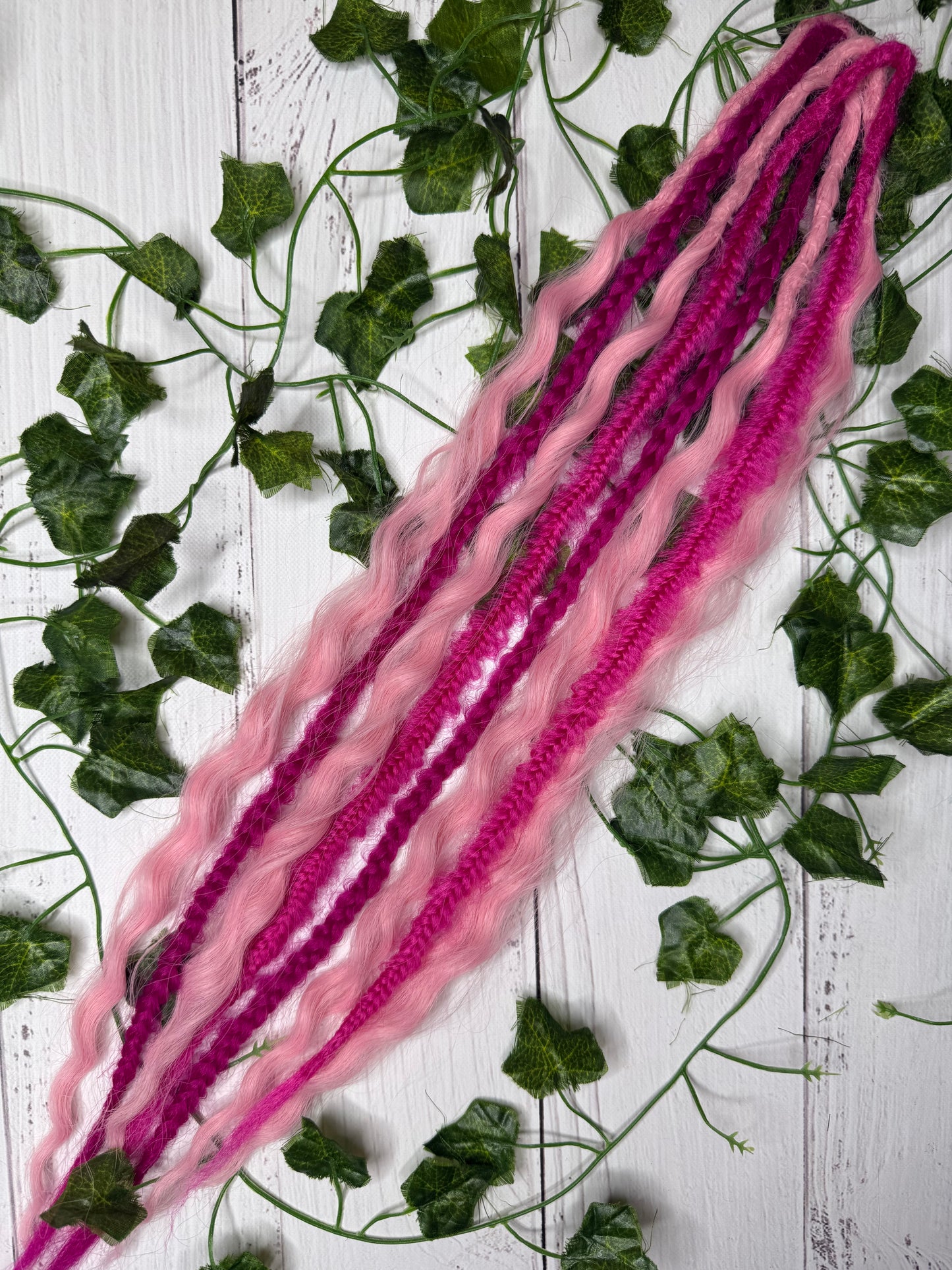 Set of 4, 51-58cm Blush & Bloom Mixed Texture Synthetic Extensions