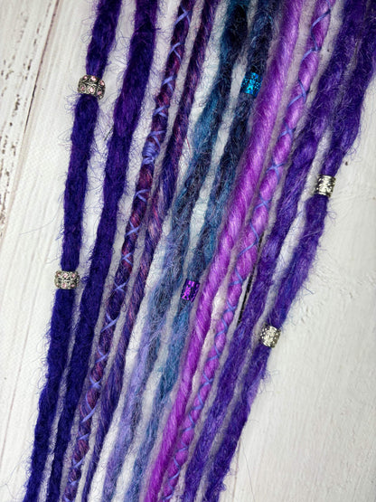 Set of 5, 50-54cm Purple and Blue Synthetic Extensions