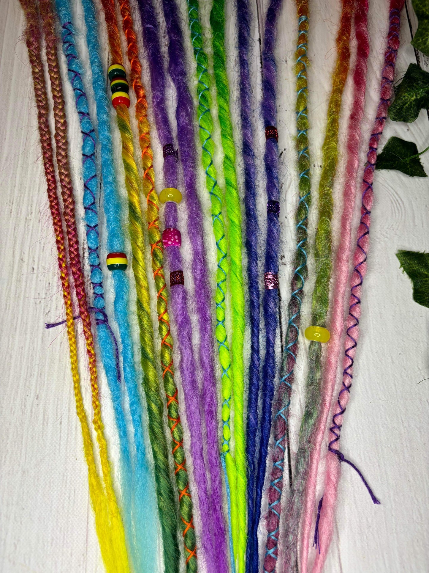 Set of 8, 45-57cm Rainbow Synthetic Extensions