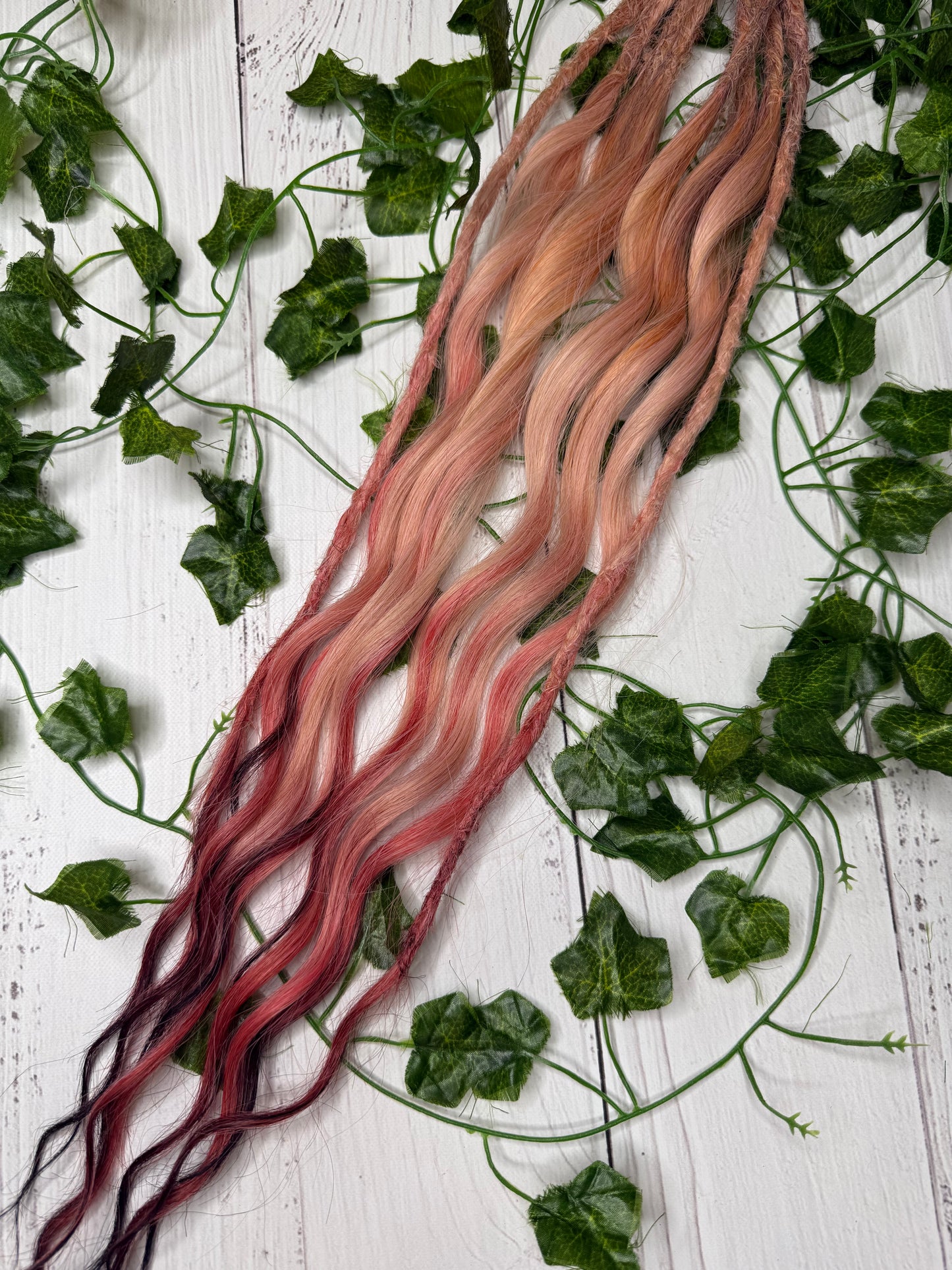 Set of 4, 60-65cm Rose Silk Mixed Texture Synthetic Extensions
