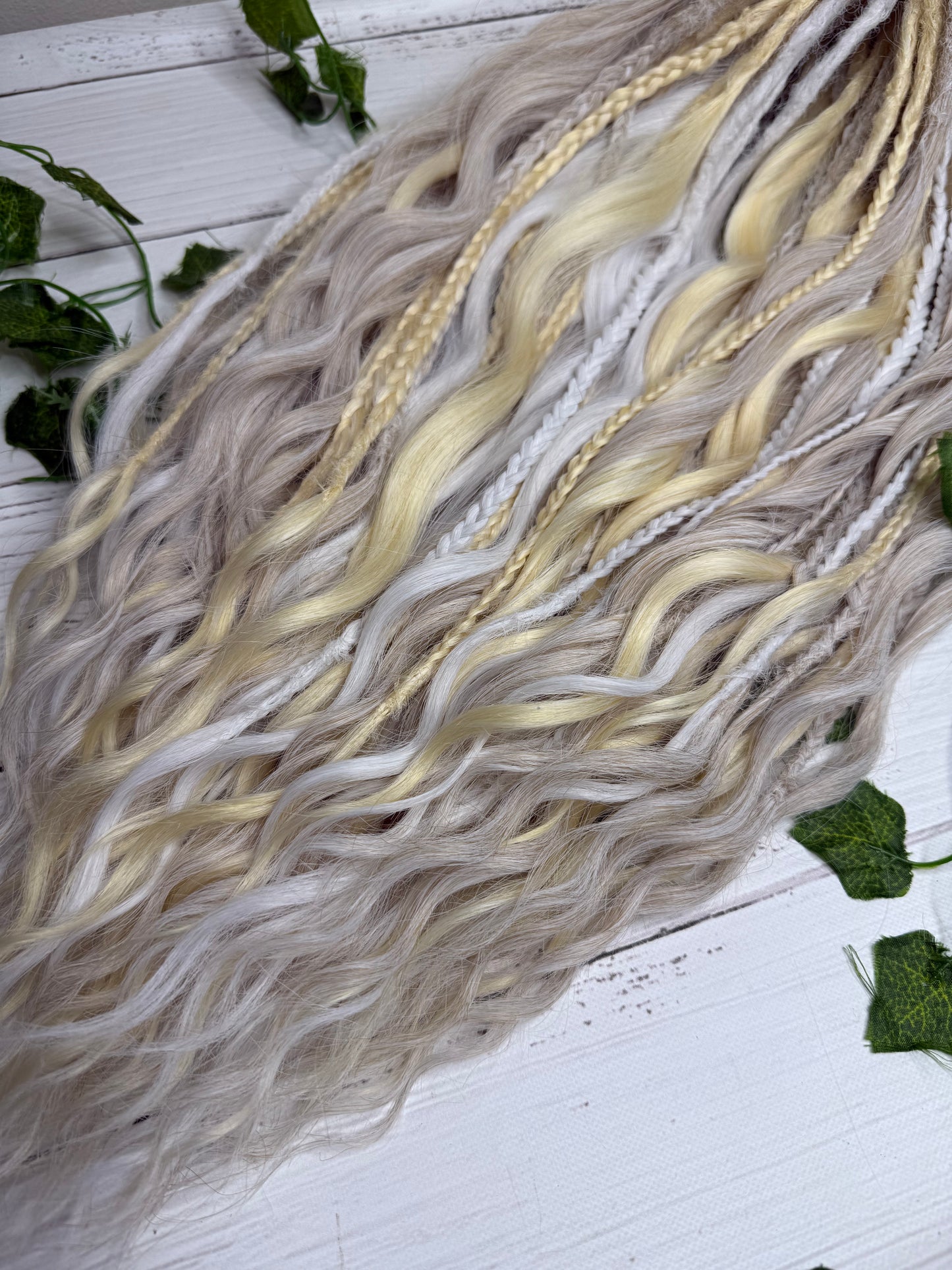 Set of 50, Full Head Anna Wave Extensions with Braided side