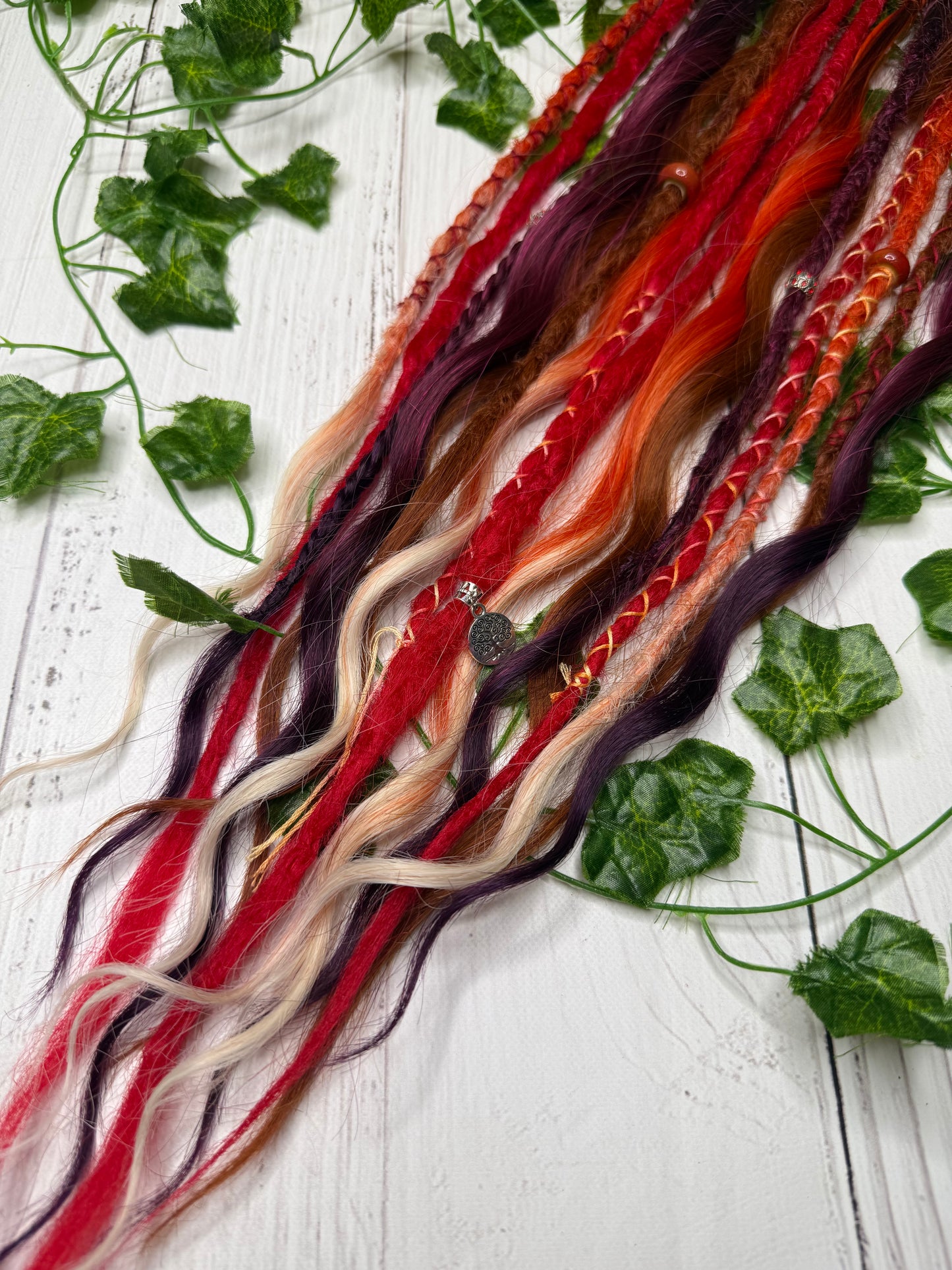 Set of 8, 54-65cm Sienna Blaze Mixed Texture Synthetic Extensions