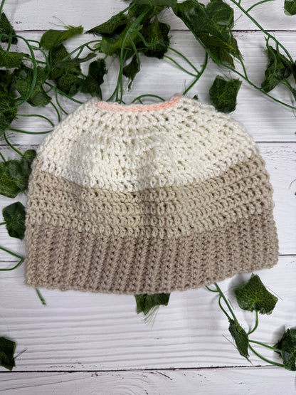 Light Mixed Colour Beanie With Hole