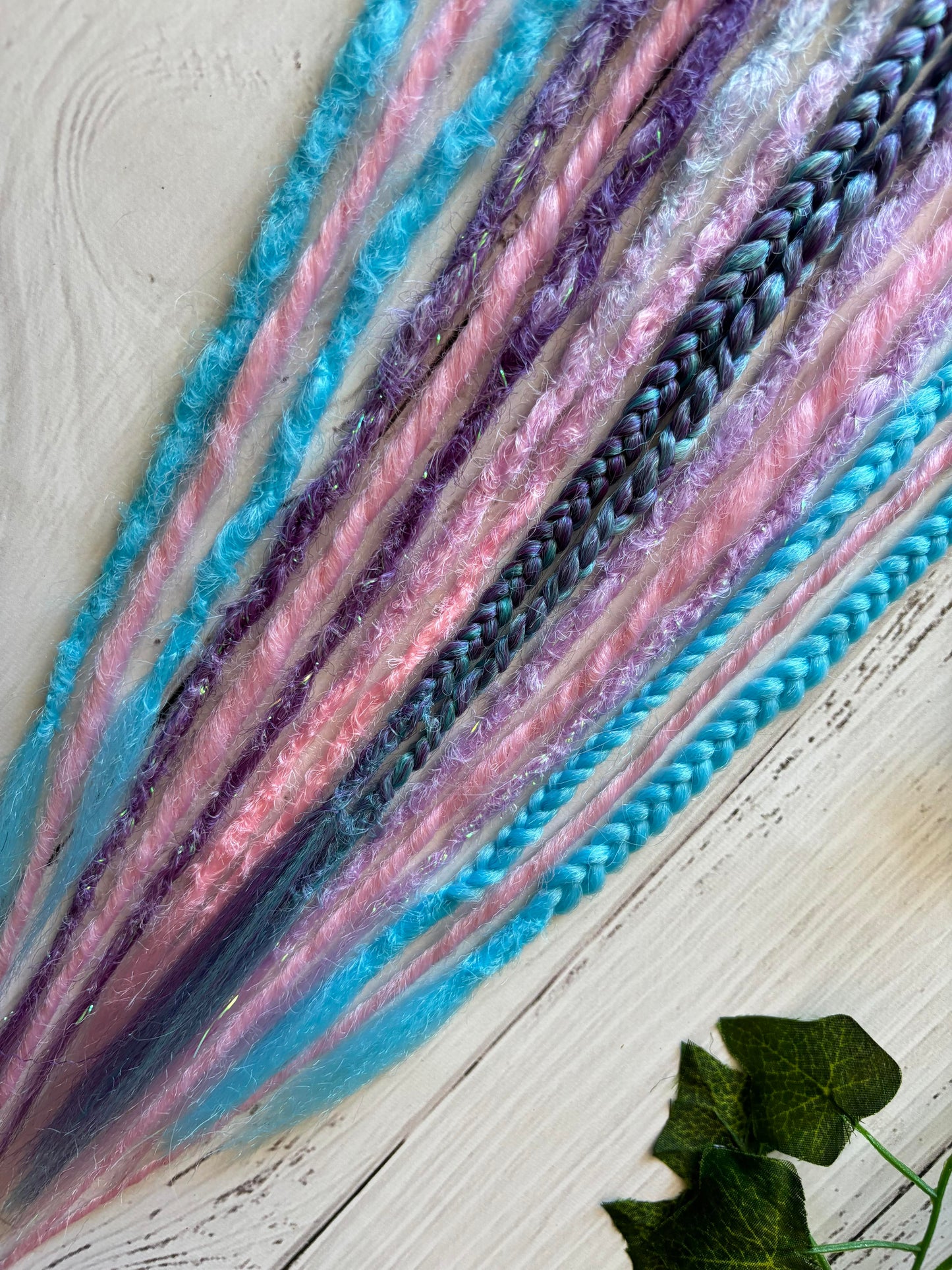 Set of 8, 45-55cm Pastel Fairy Floss Double Ended Dreadlocks