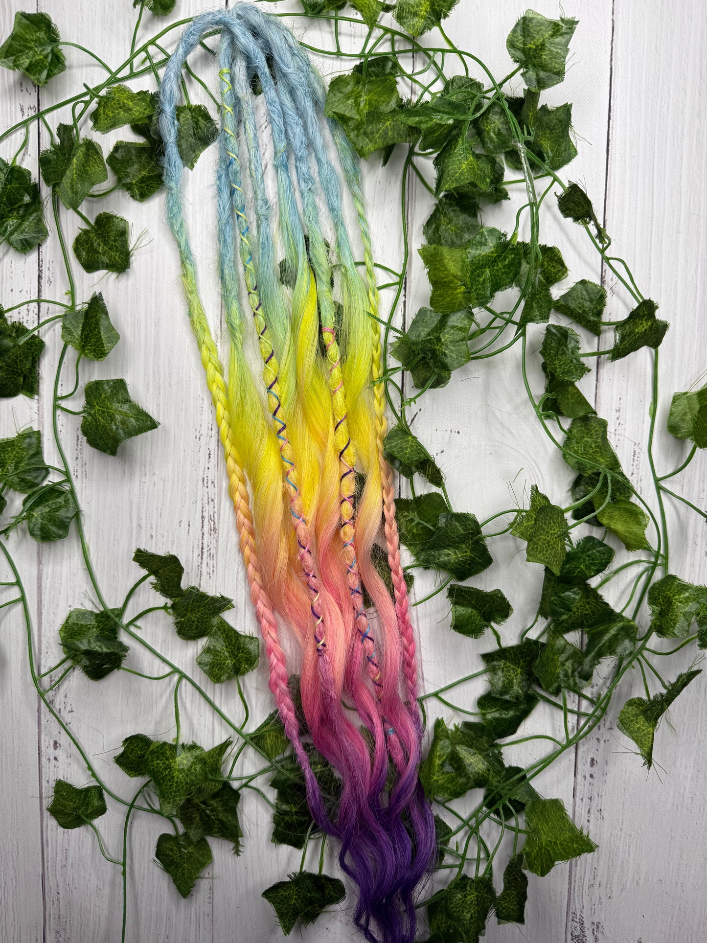 Set of 4, Pastel Pop Blend Mixed Texture Synthetic Extensions