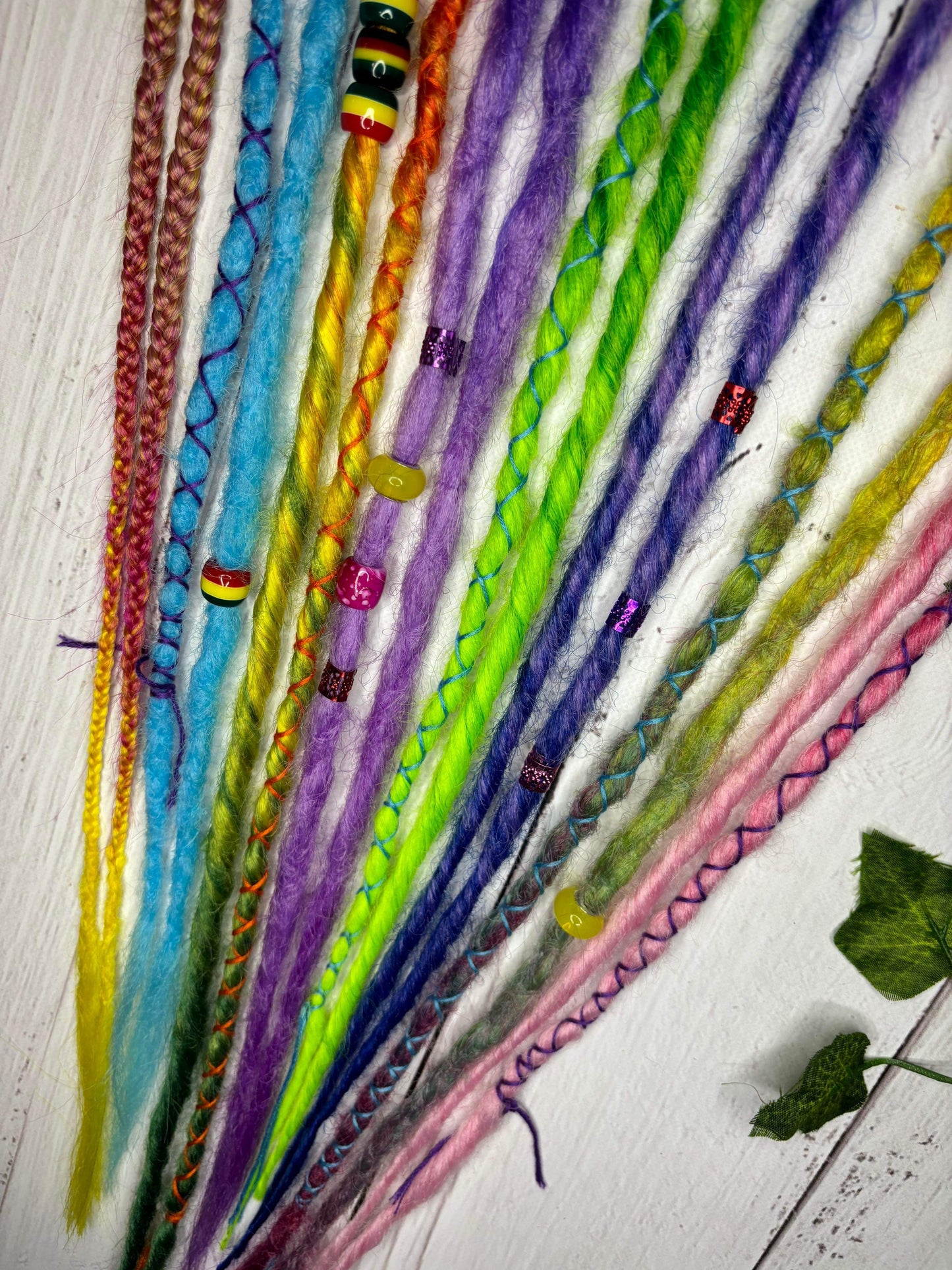 Set of 8, 45-57cm Rainbow Synthetic Extensions