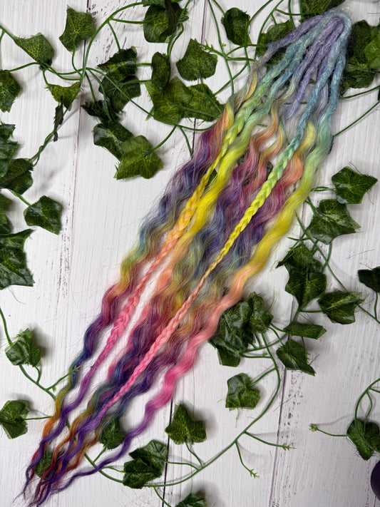 Set of 4, 52-56cm Rainbow Riot Mixed Texture Synthetic Extensions