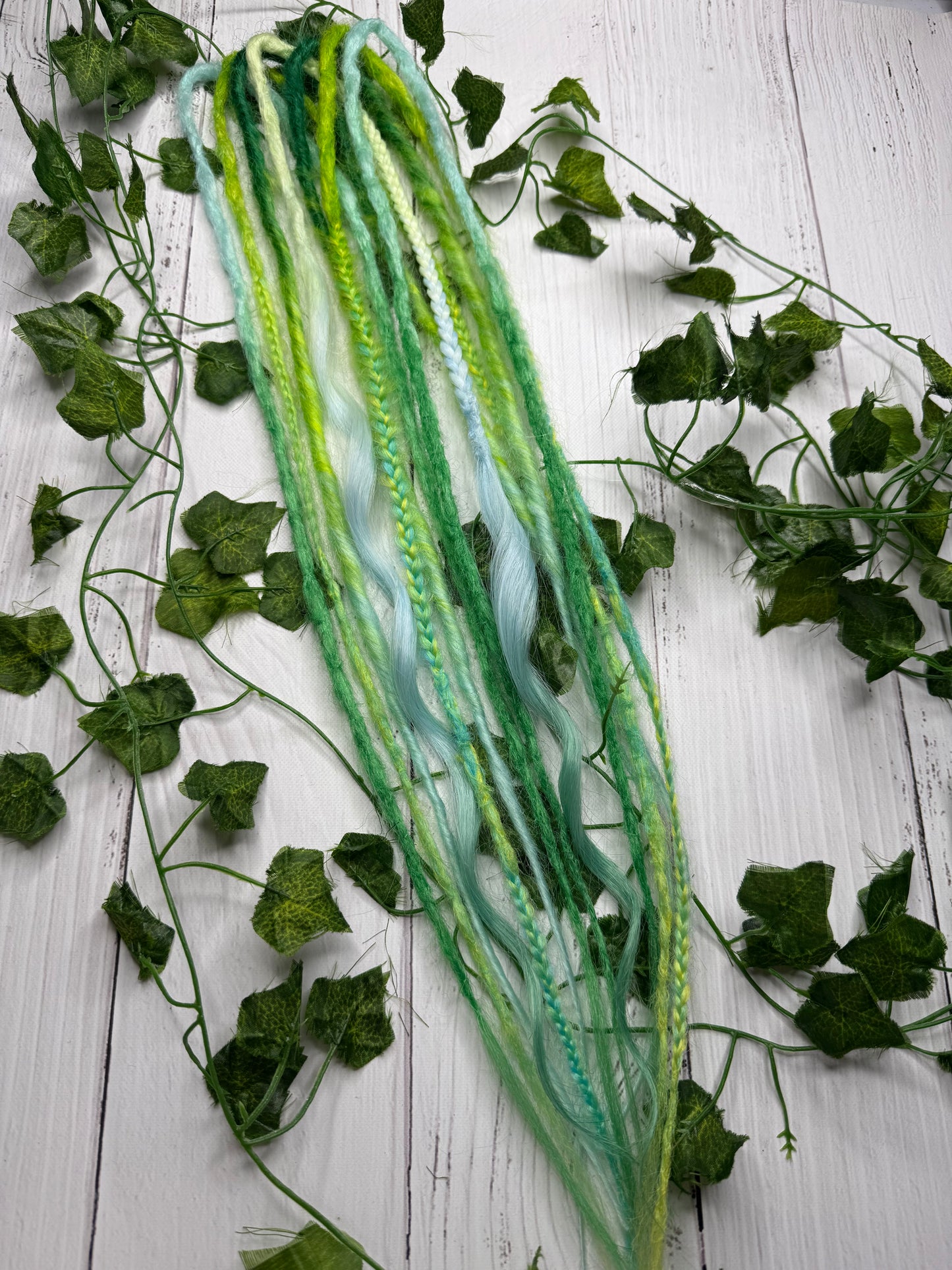 Set of 7, 55-61cm Pastel Lagoon Blend Mixed Texture Synthetic Extensions