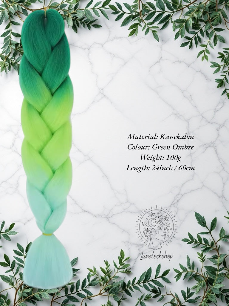 Green ombre Kanekalon Synthetic Hair 60cm 100g