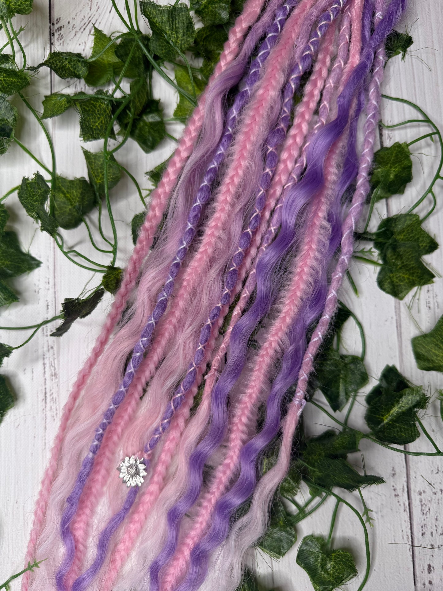 Set of 6, 55-59cm Cotton Bloom Mixed Texture Synthetic Extensions