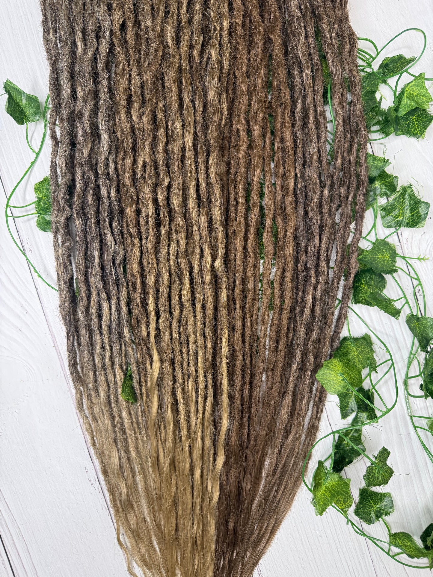 Set of 30, Brown Blend, Dreadlock Extensions with loose ends