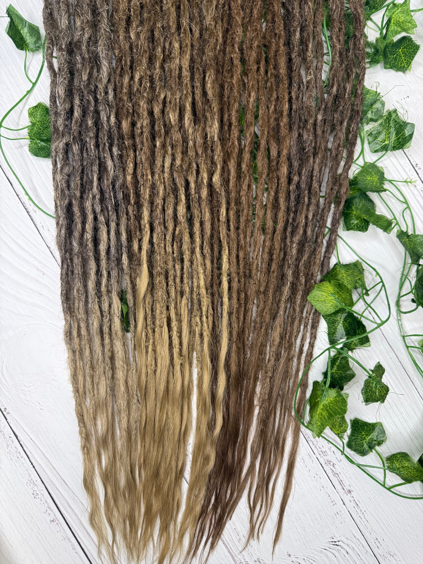Set of 30, Brown Blend, Dreadlock Extensions with loose ends