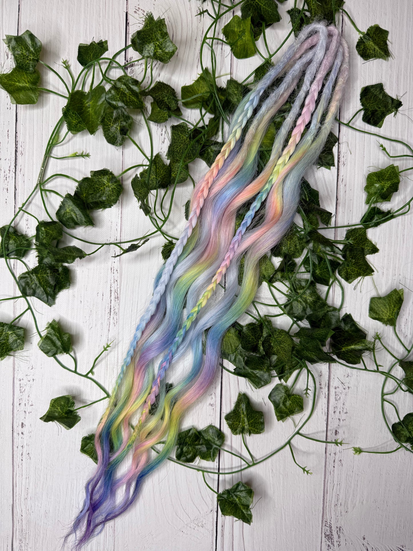 Set of 4, 52cm Rainbow Cloud Mixed Texture Synthetic Extensions