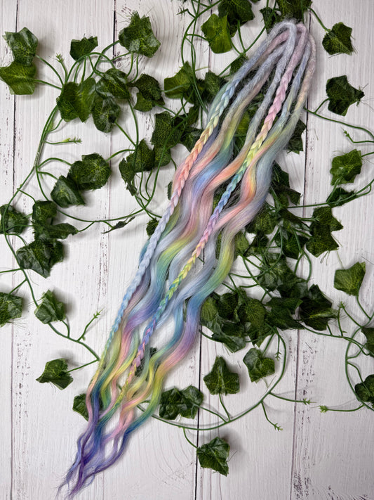 Set of 4, 52cm Rainbow Cloud Mixed Texture Synthetic Extensions