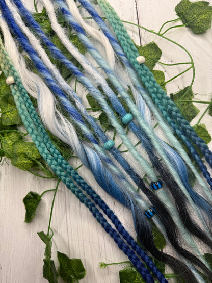 Set of 8, 57-64cm Midnight Ice Blend Mixed Texture Synthetic Extensions