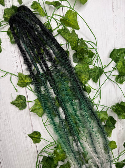 Set of 4, 50-58cm Obsidian Moss Blend Mixed Texture Synthetic Extensions