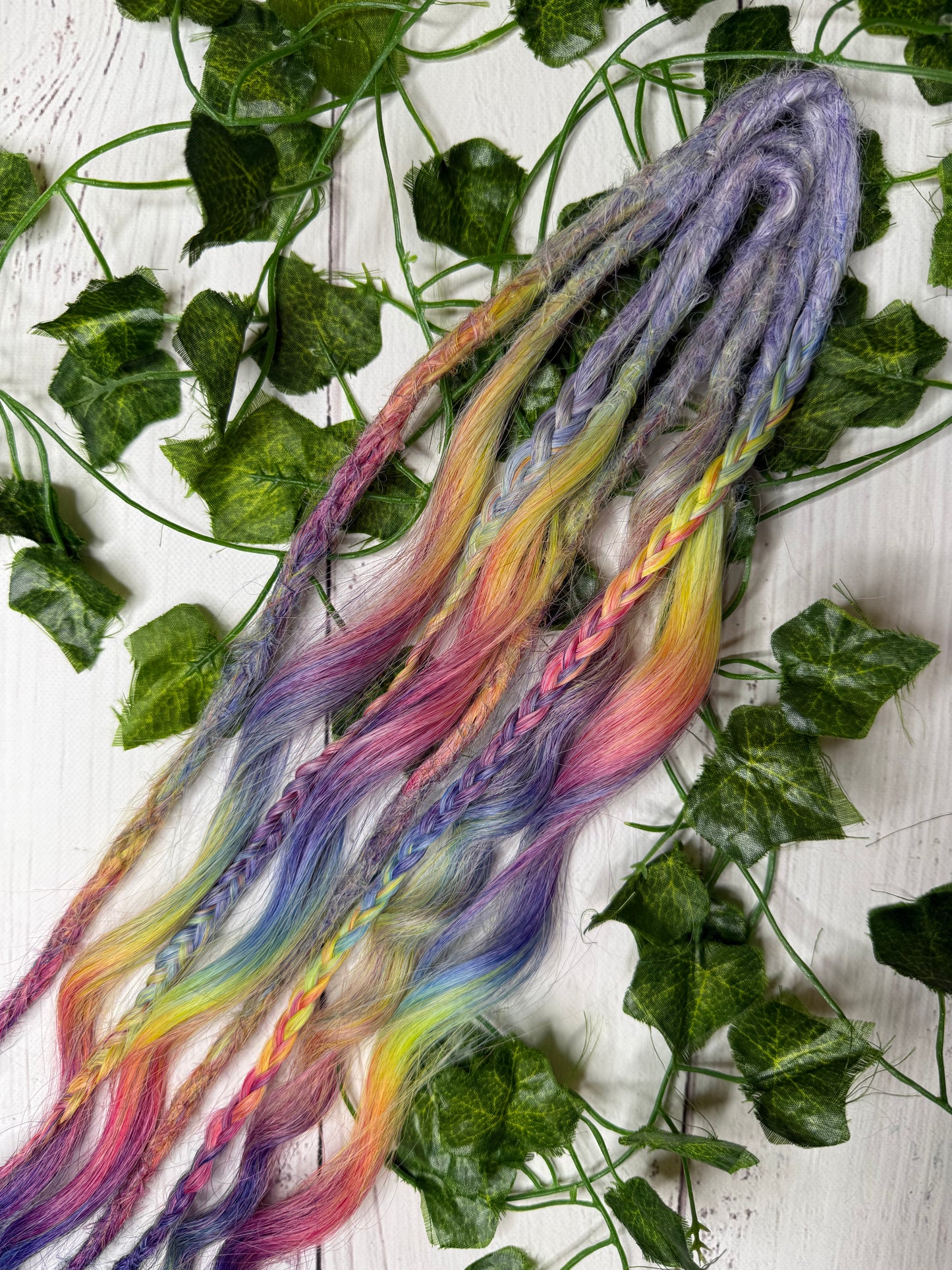 Set of 4, 49-56cm Pastel Halo Mixed Texture Synthetic Extensions
