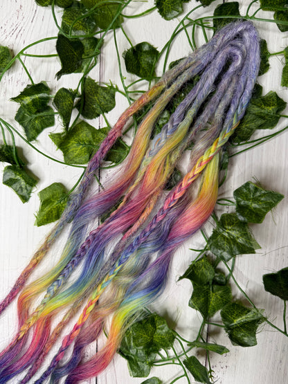 Set of 4, 49-56cm Pastel Halo Mixed Texture Synthetic Extensions