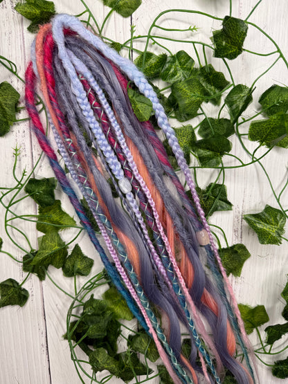 Set of 7, 43-52cm Siren Shimmer Blend Mixed Texture Synthetic Extensions