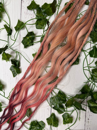 Set of 4, 60-65cm Rose Silk Mixed Texture Synthetic Extensions