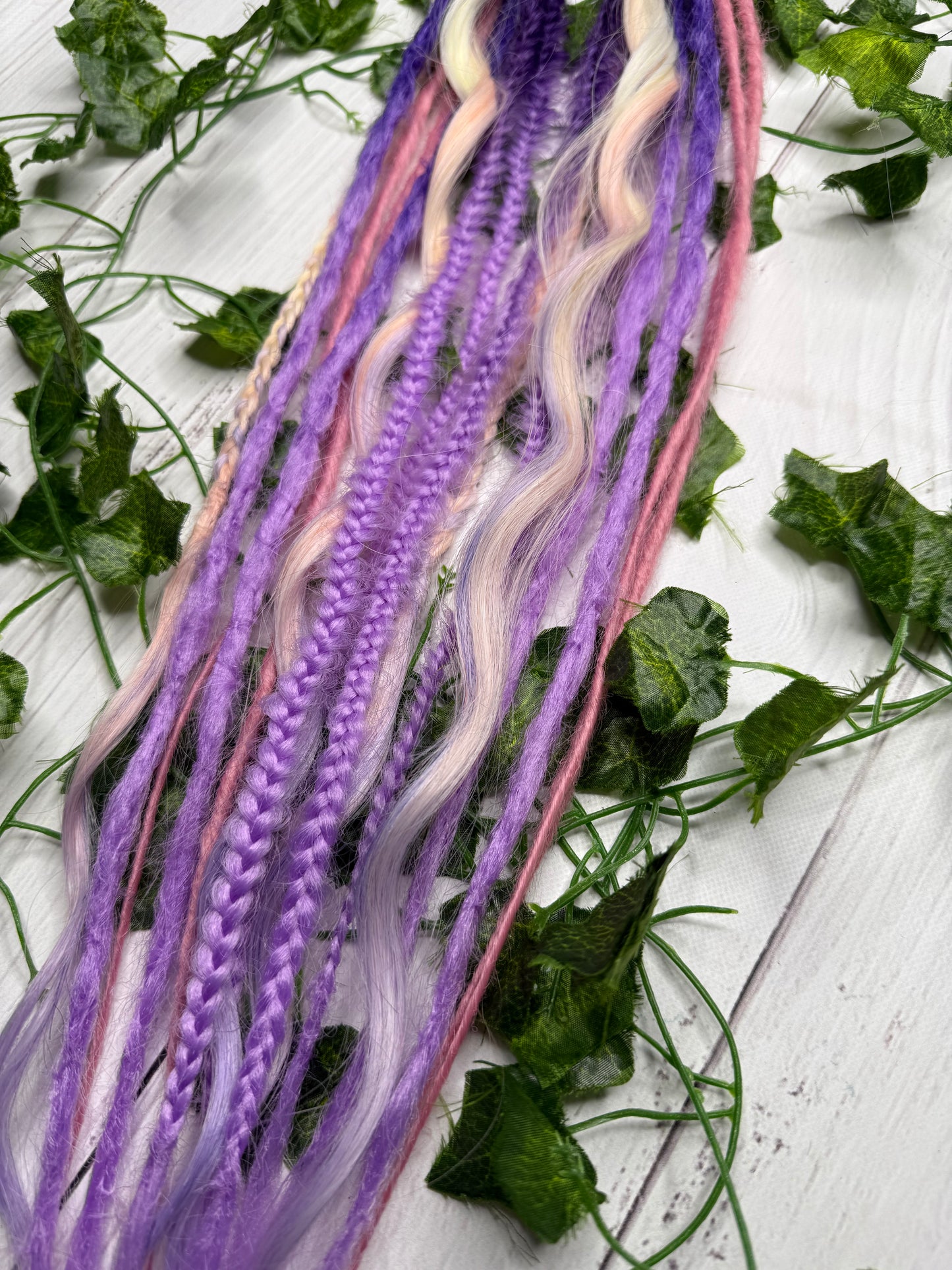 Set of 8, 55-66cm Pastel Fairy Blend Mixed Texture Synthetic Extensions