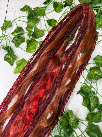Set of 6, 52-66cm Rust & Roque Mixed Texture Synthetic Extensions