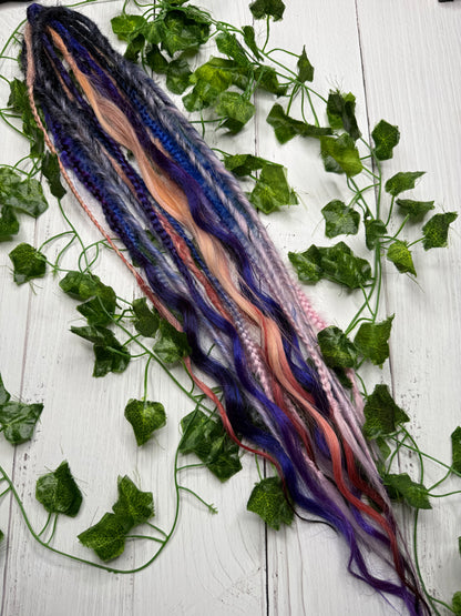 Set of 8, 56-67cm Goth Fairy Mixed Texture Synthetic Extensions