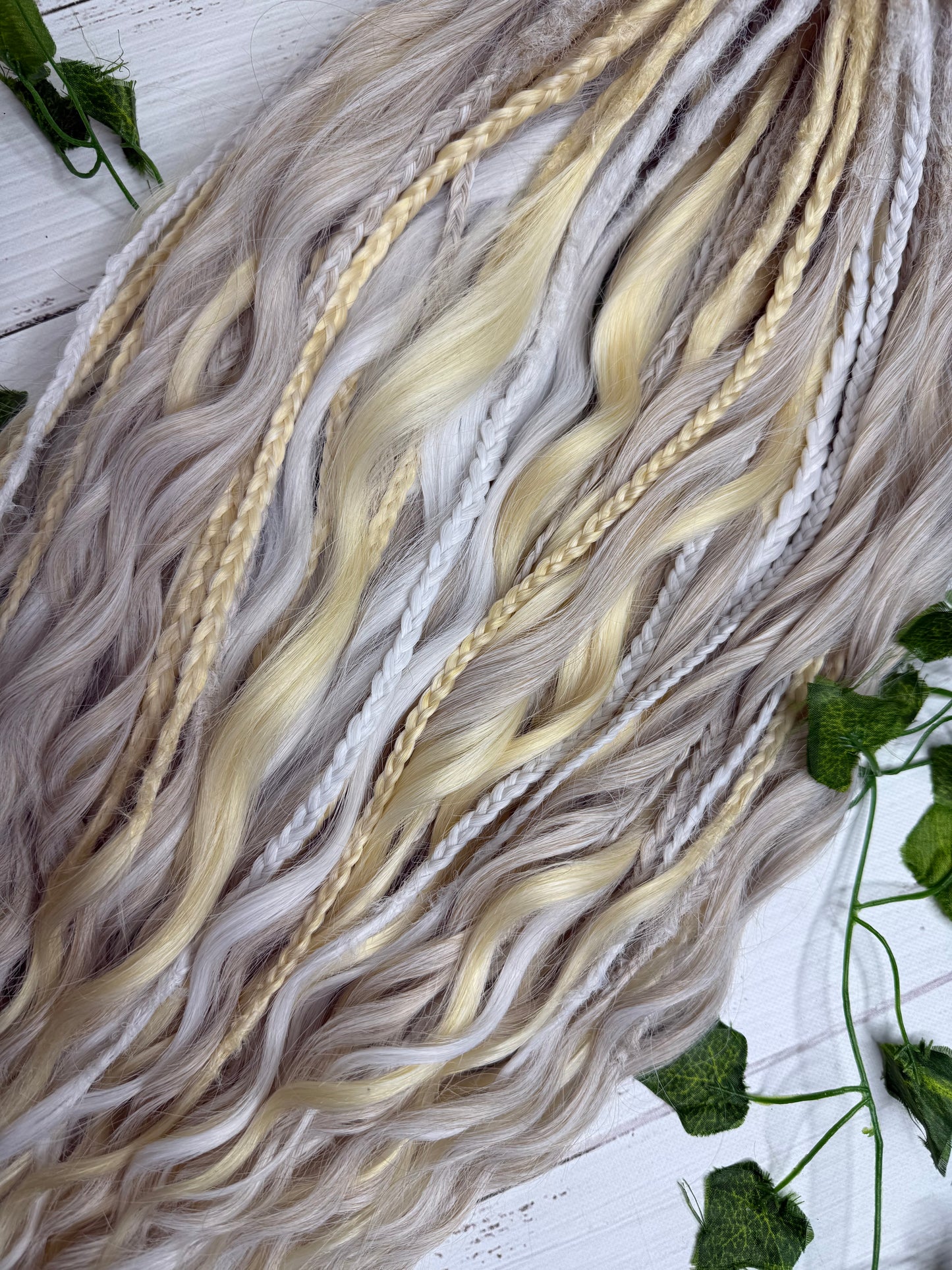 Set of 50, Full Head Anna Wave Extensions with Braided side