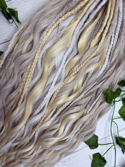 Set of 50, Full Head Anna Wave Extensions with Braided side