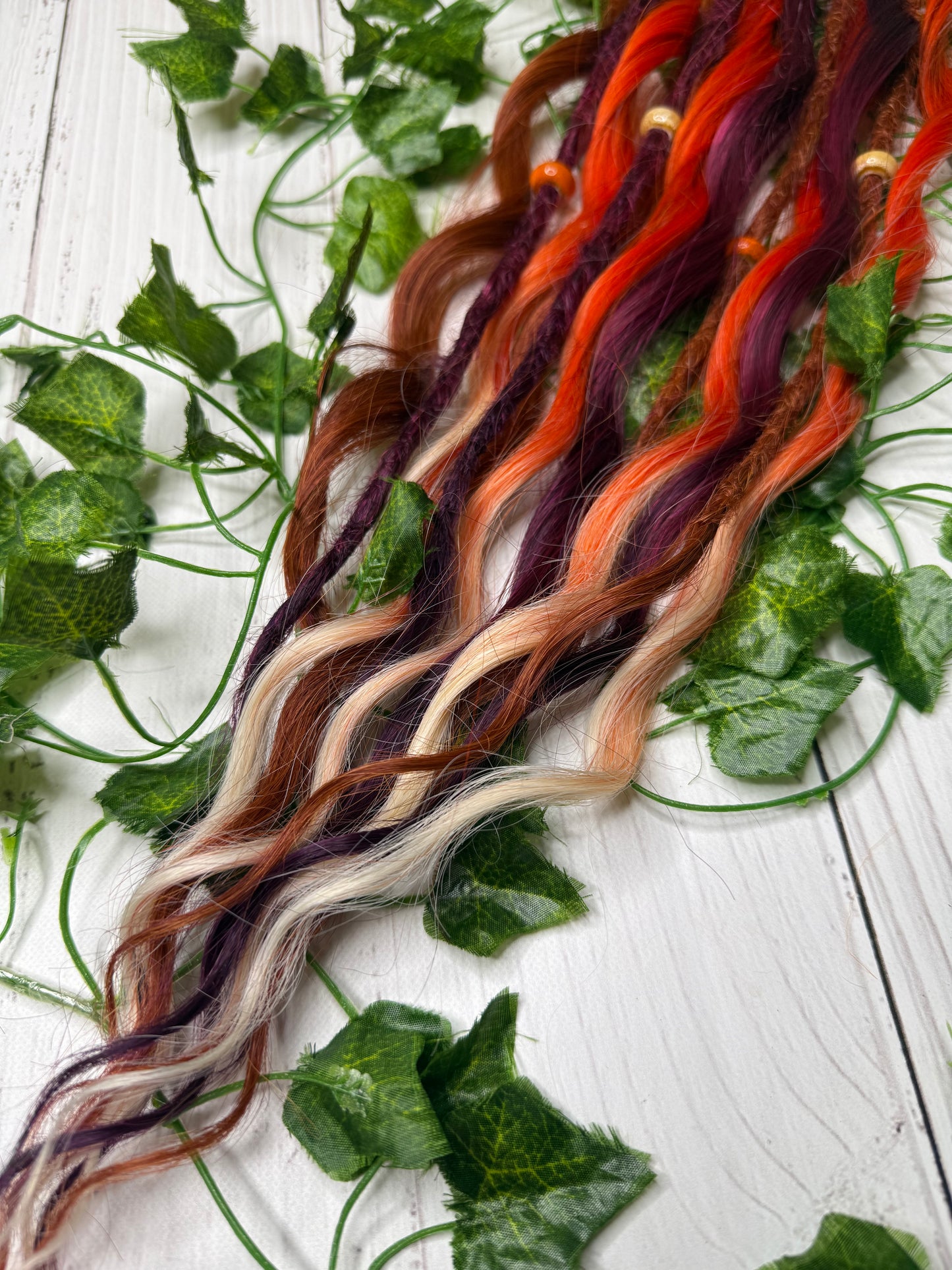 Set of 6, 59-66cm Vermillion Dusk Mixed Texture Synthetic Extensions