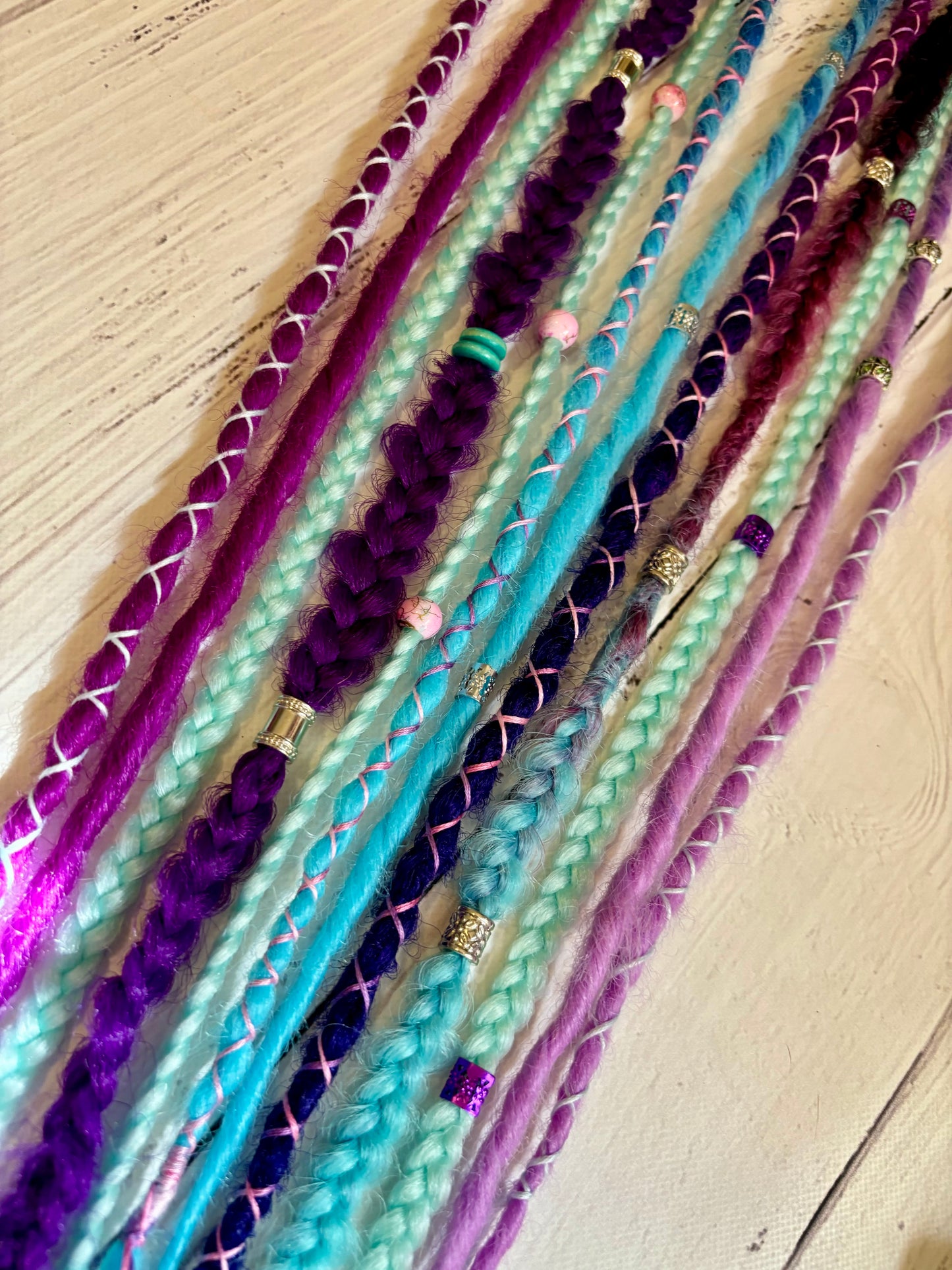 Set of 9 55-62cm Purple Mermaid Extensions