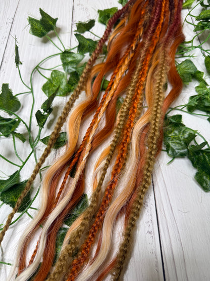 Set of 7, 59-65cm Tangerine Temptation Mixed Texture Synthetic Extensions