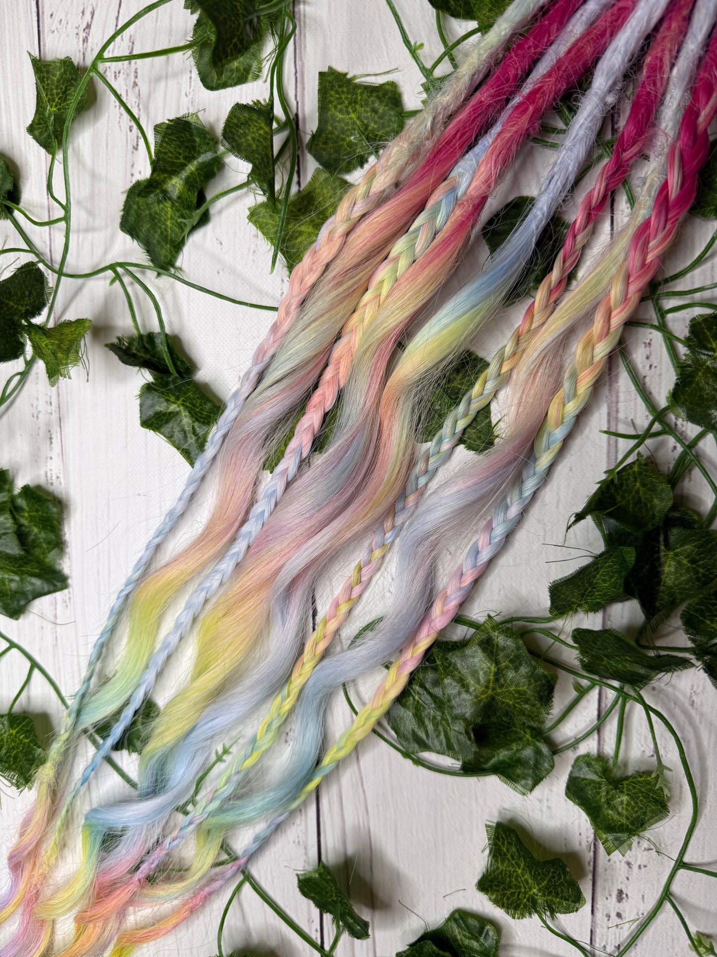Set of 4, 51-59cm Candy Prism Mixed Texture Synthetic Extensions