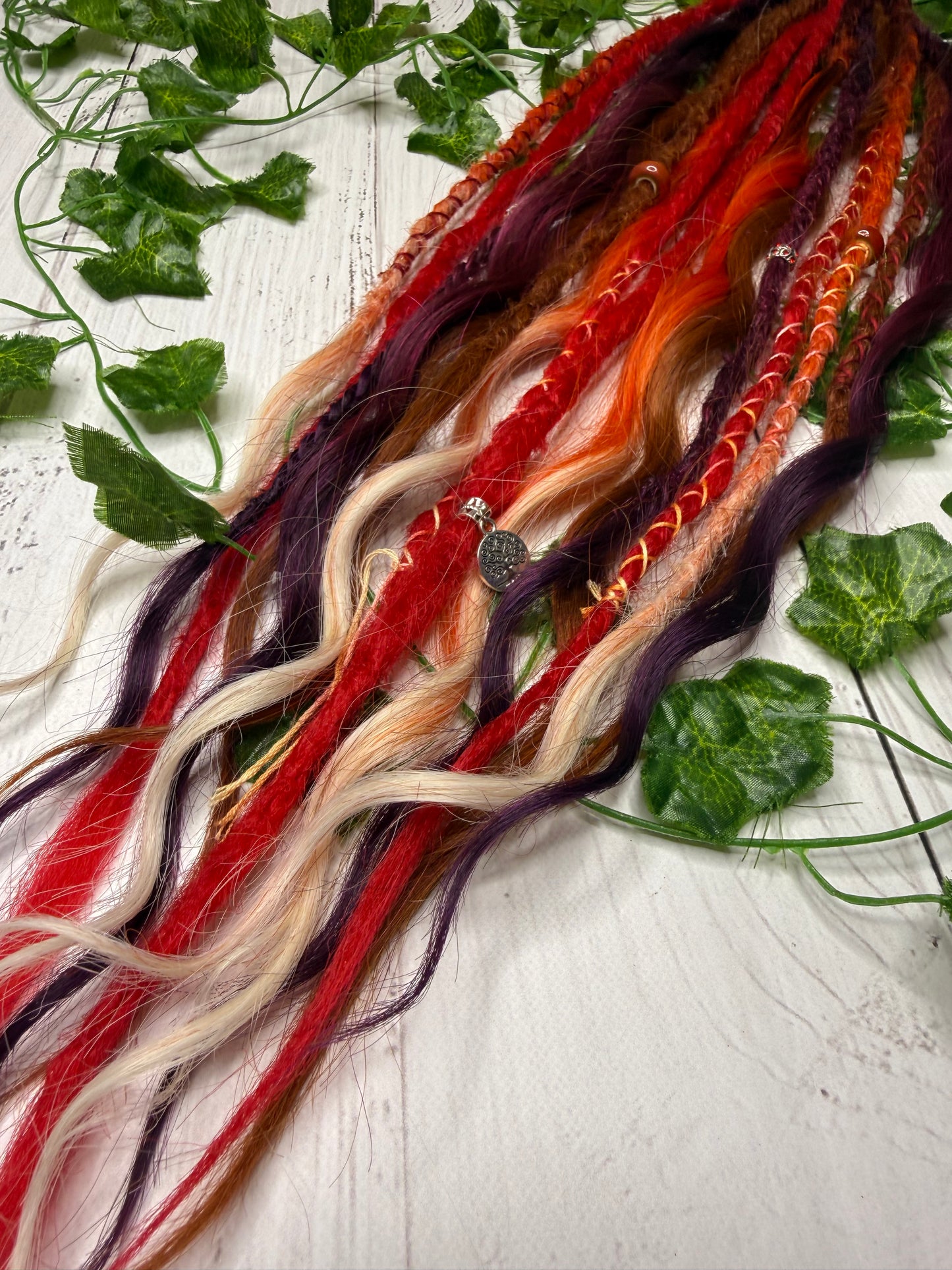 Set of 8, 54-65cm Sienna Blaze Mixed Texture Synthetic Extensions