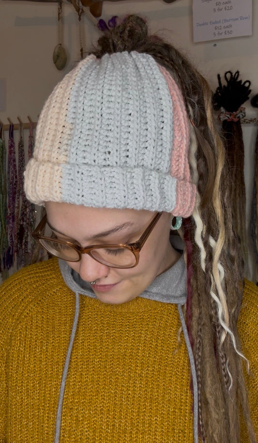 Multicoloured Colour Beanie With Hole