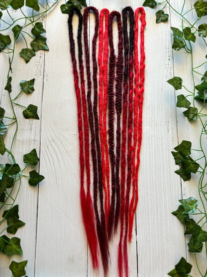 Set of 6 Grungey Red Double Ended Extensions