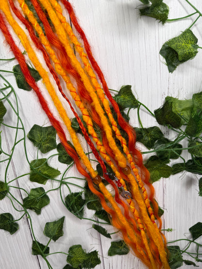 Set of 4, 58-62cm Sunny Blaze Blend Mixed Texture Synthetic Extensions