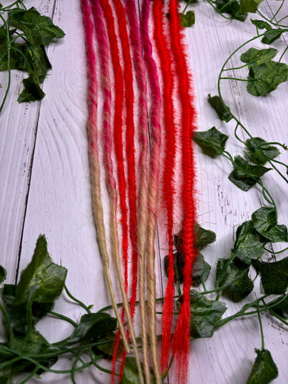 Set of 4, 55-61cm Pink and Red Synthetic Extensions (only available for online purchase)