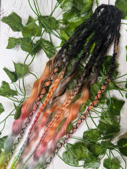 Set of 4, 53-55cm Chestnut Aurora Mixed Texture Synthetic Extensions