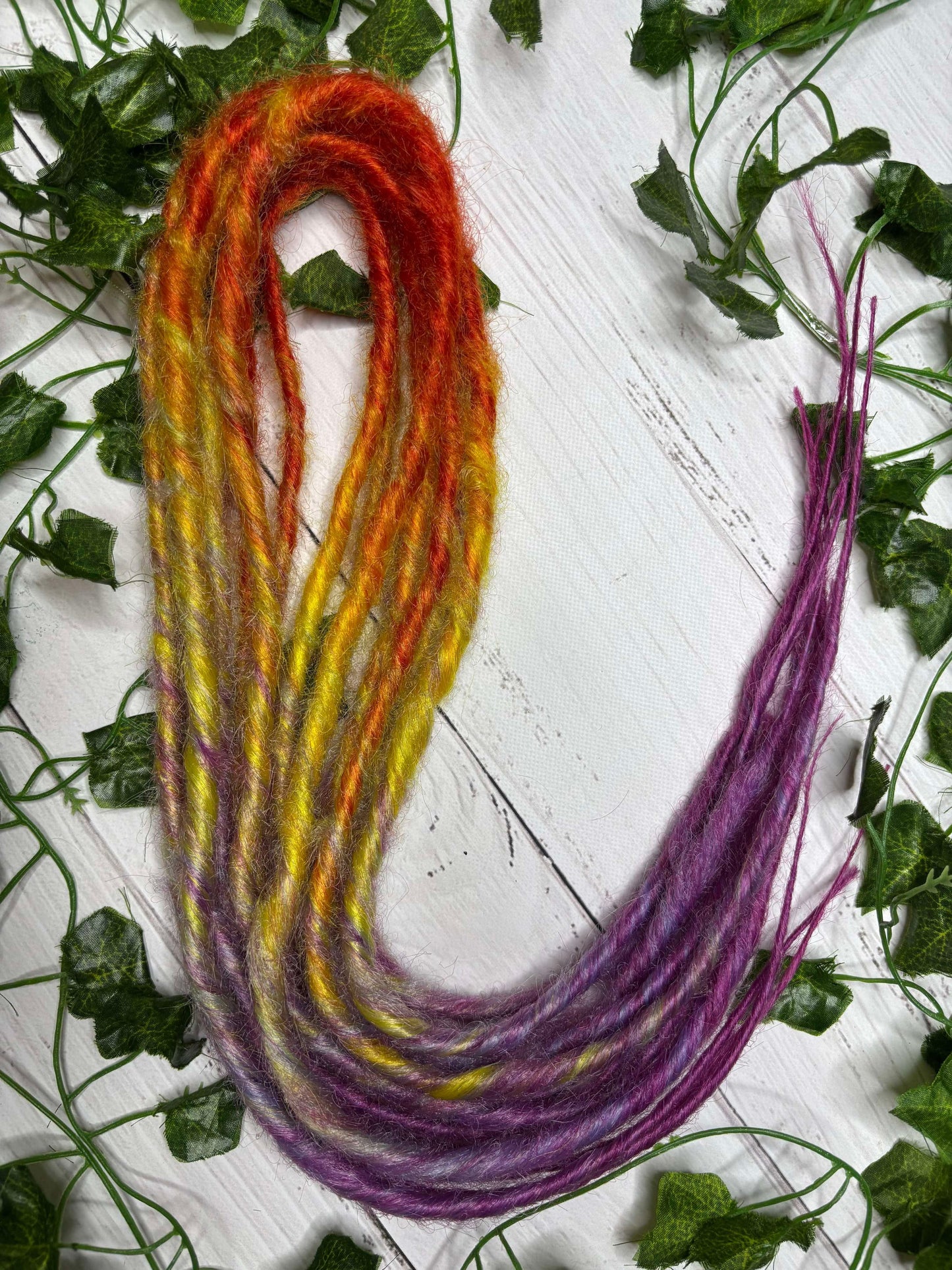 Set of 8, 52-56cm Rainbow Twisted Synthetic Extensions