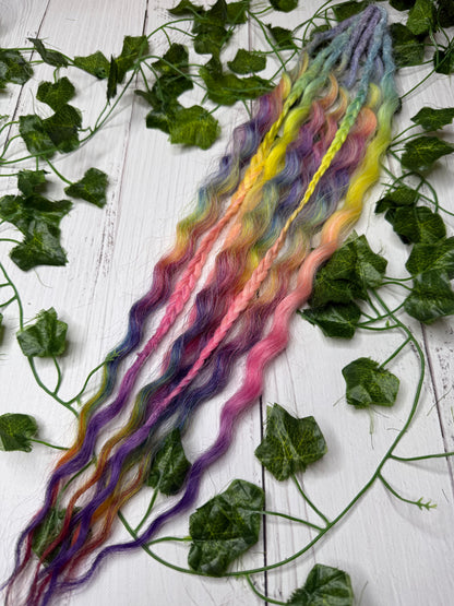 Set of 4, 52-56cm Rainbow Riot Mixed Texture Synthetic Extensions