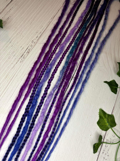 Set of 9, 53-63cm Deep Purple and Blue Synthetic Extensions
