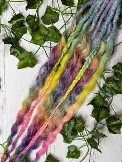 Set of 4, 52-56cm Rainbow Riot Mixed Texture Synthetic Extensions